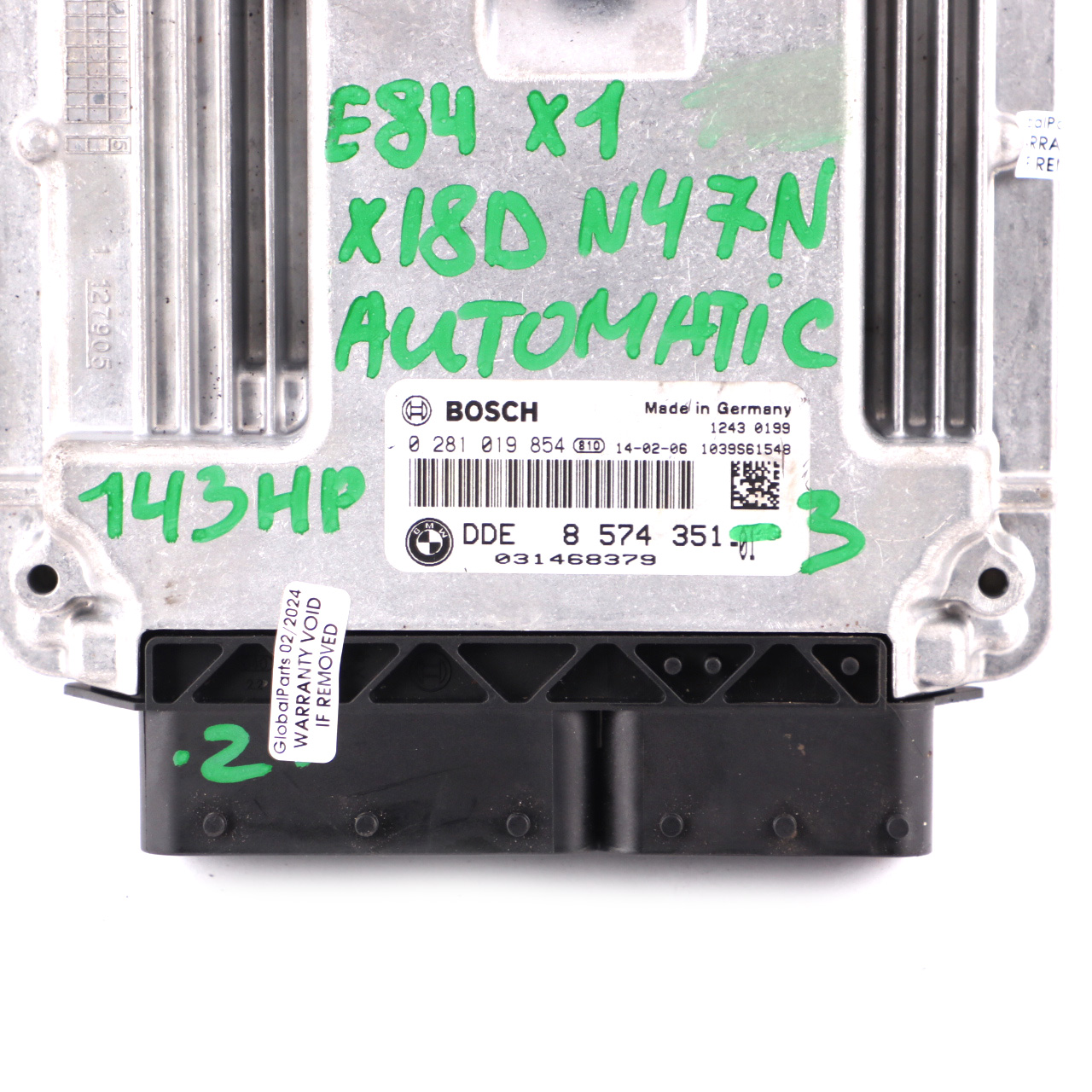 BMW X1 E84 18d 18dX Diesel N47N 143HP Unité moteur ECU DDE 8574351 Automatic