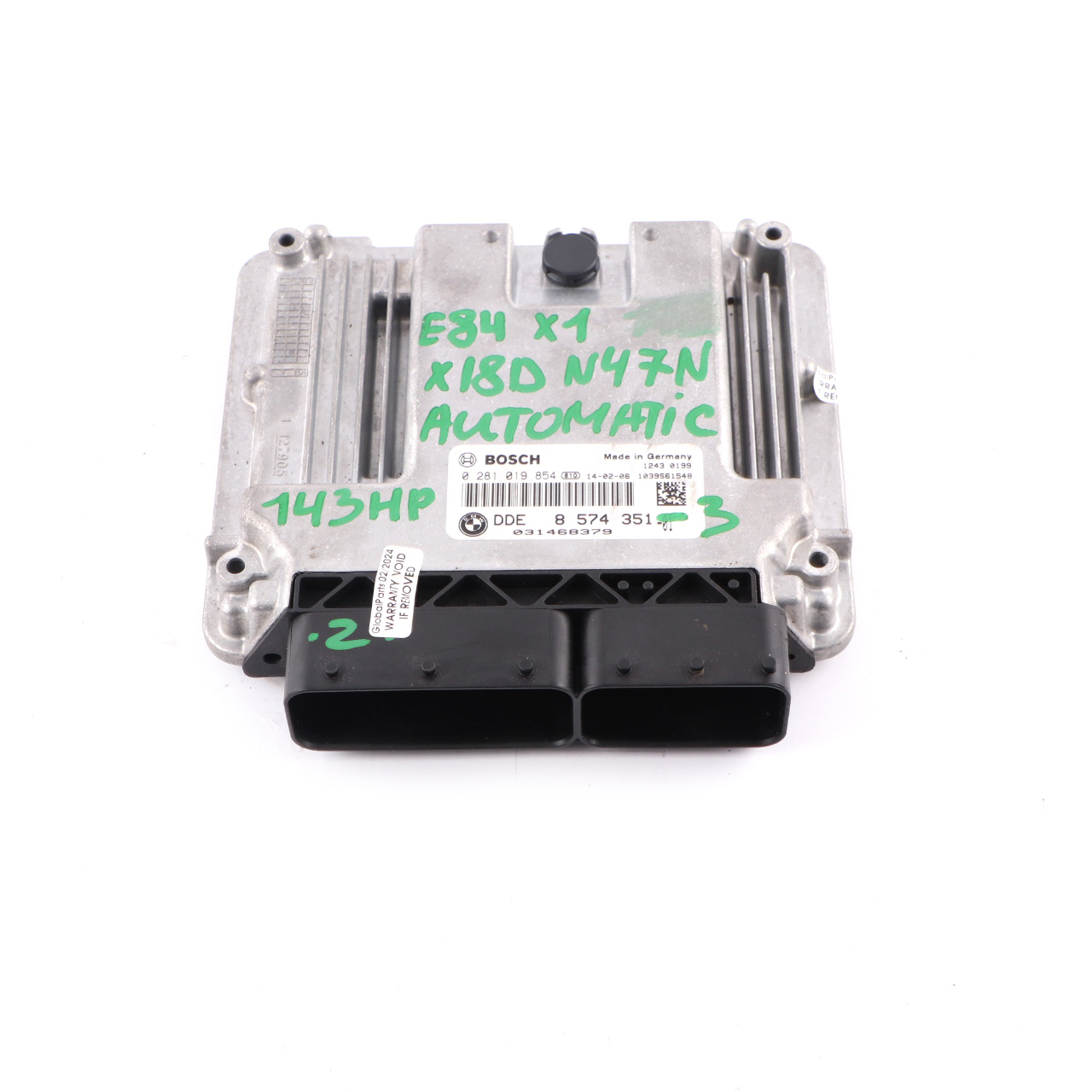 BMW X1 E84 18d 18dX Diesel N47N 143HP Unité moteur ECU DDE 8574351 Automatic