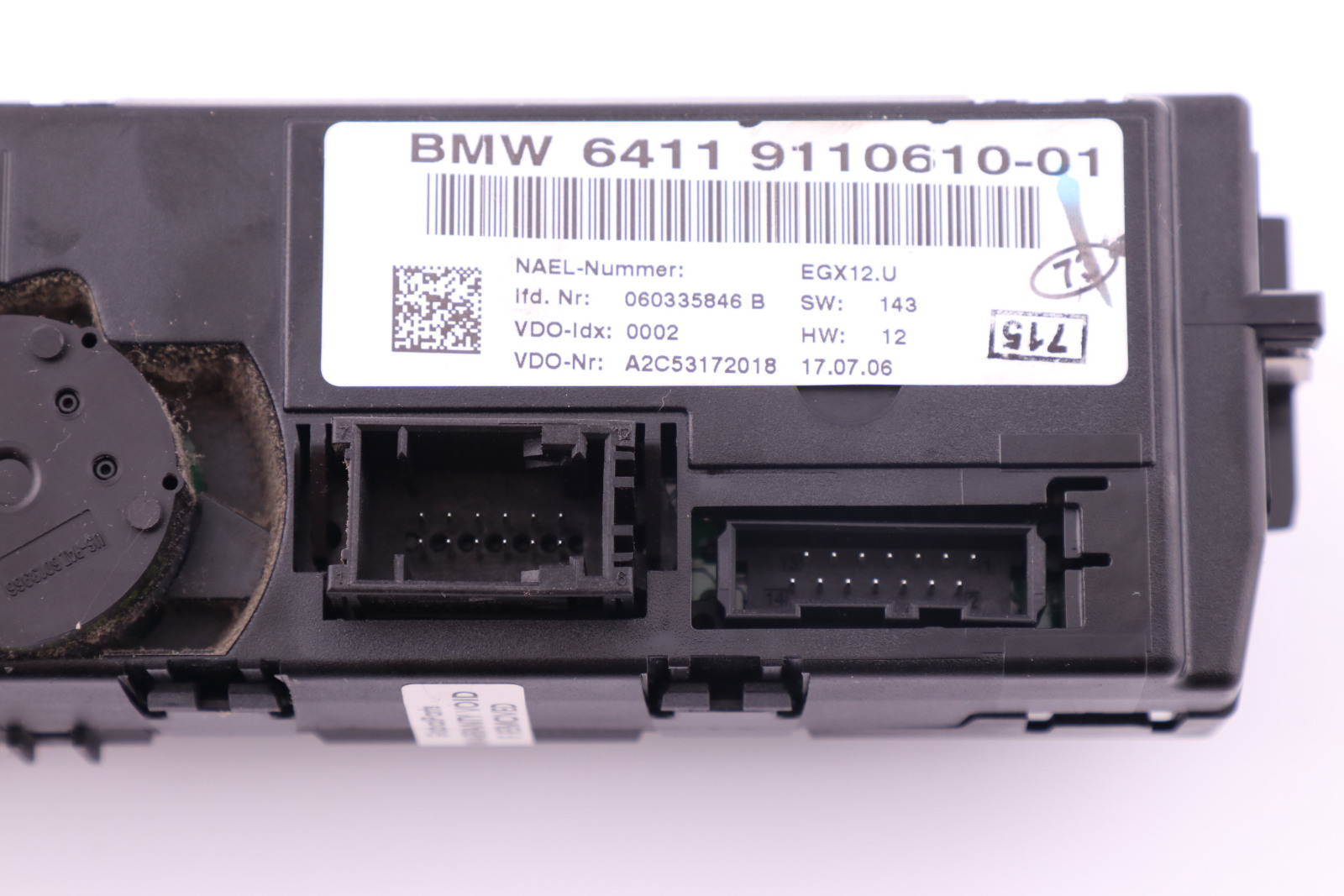 BMW E81 E87 E88 E90 E91 E92 E93 Panel Climat 9110610