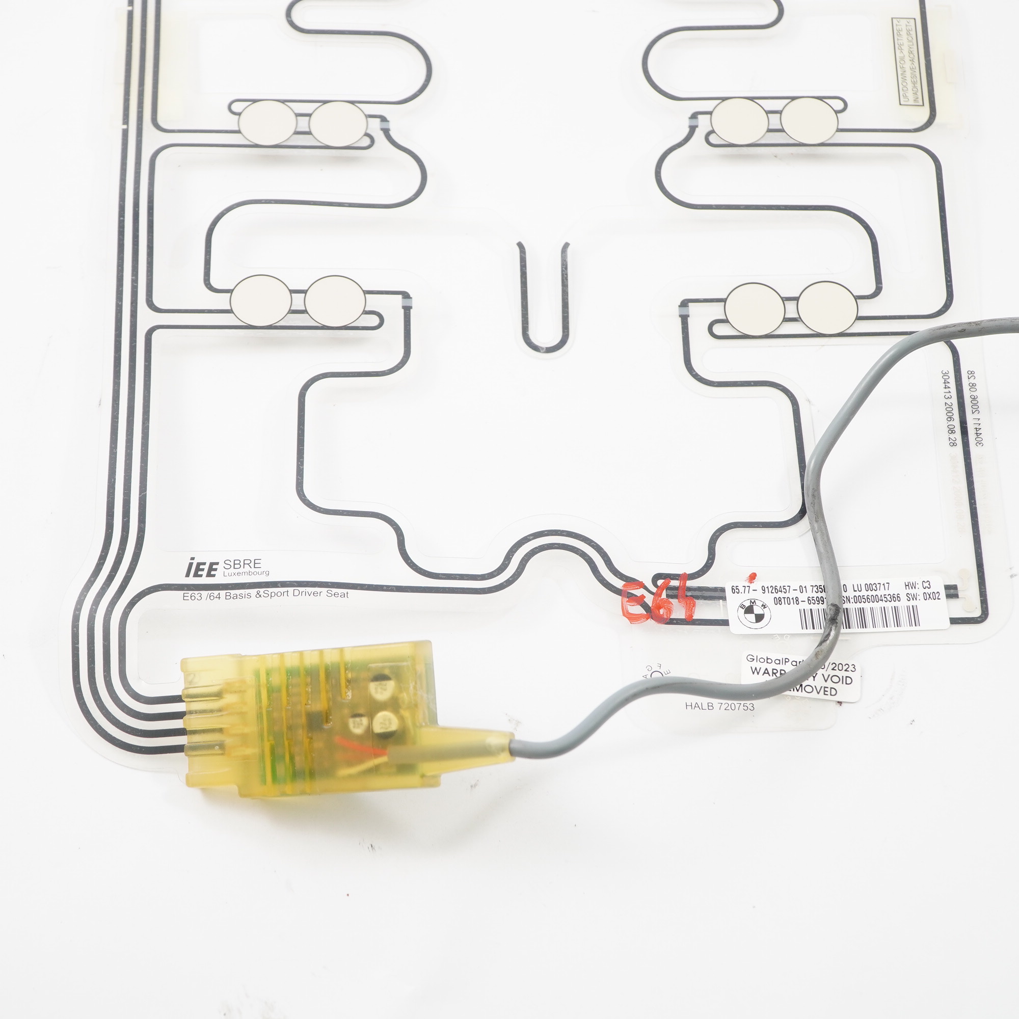 BMW E63 E64 LCI Driver's Seat Occupancy Sensor Mat Control Unit Module 9126457