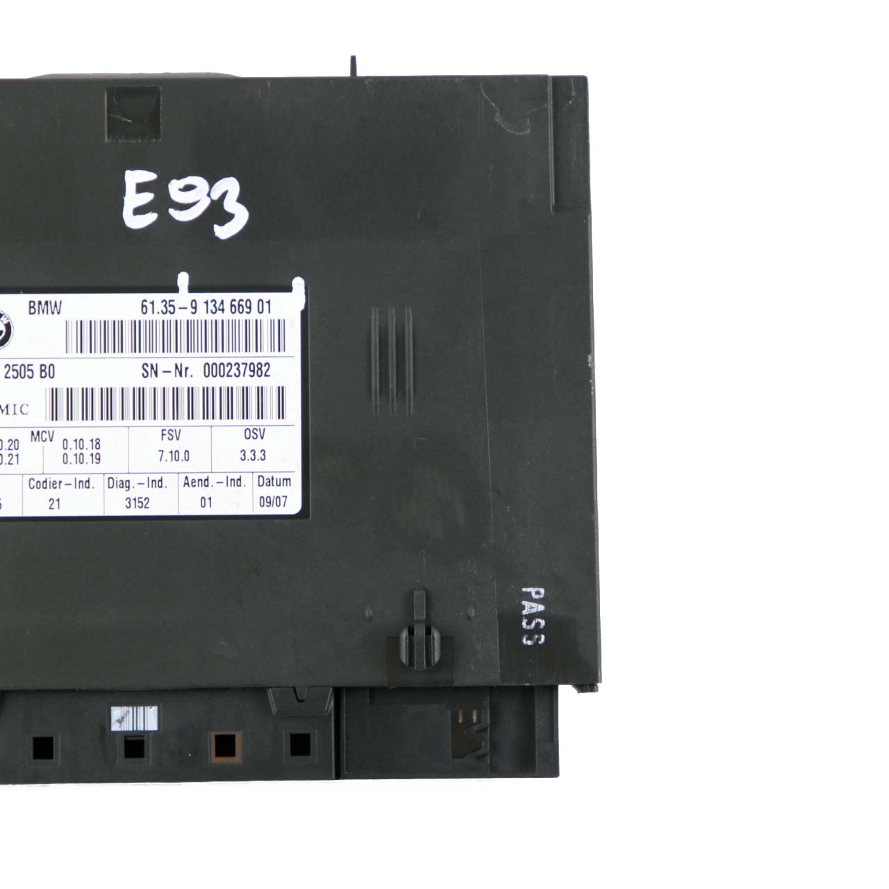 BMW E93 Module de Commande de Siege Convertible ECU 9134669 FSV 7.10.0