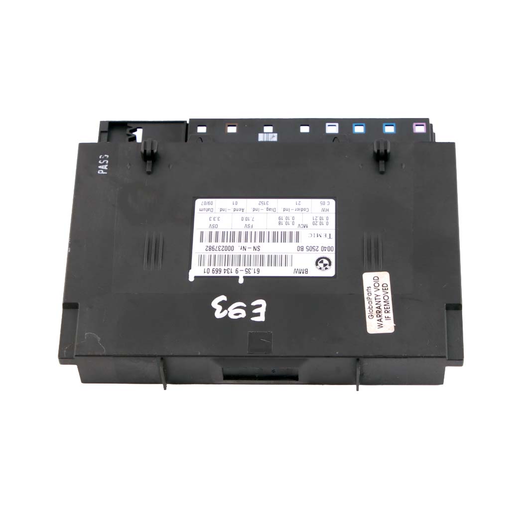 BMW E93 Module de Commande de Siege Convertible ECU 9134669 FSV 7.10.0