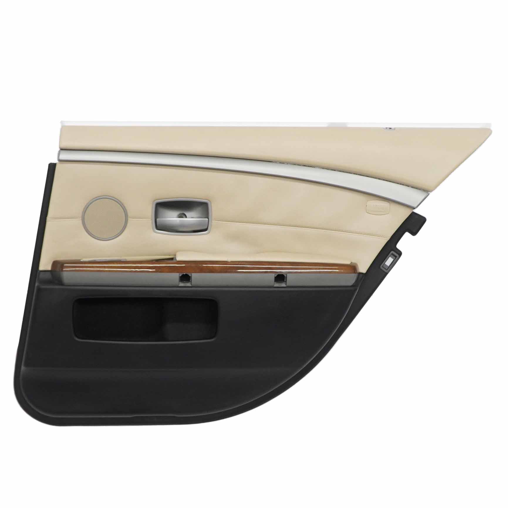 BMW E65 E66 Carte de Porte Arrière Droite Garniture Panneau Cuir Crème Beige