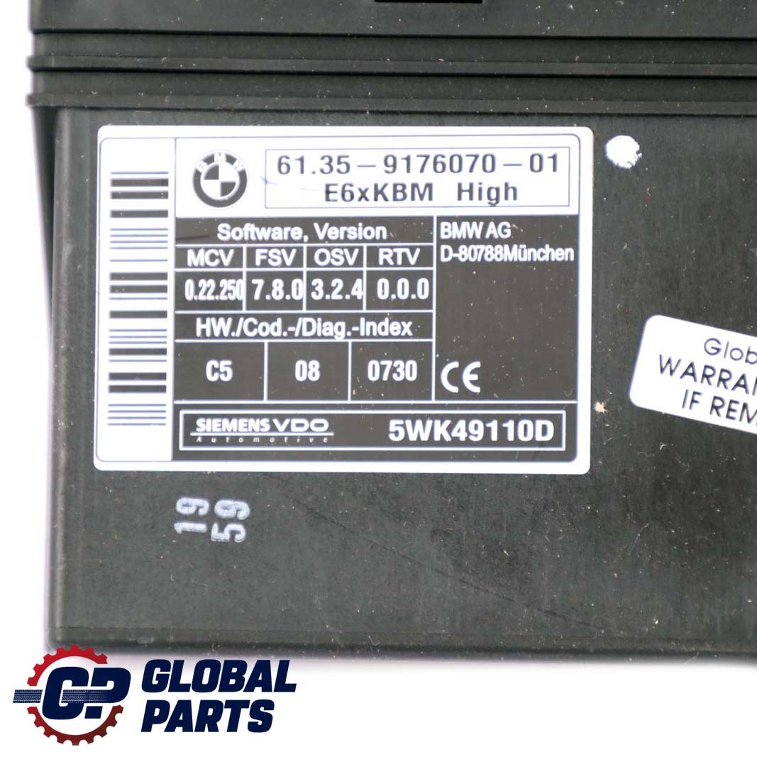 BMW E61 Touring Body Control Module ECU Control Unit High 9176070