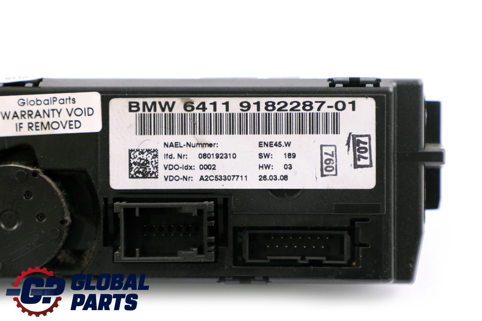 BMW 1 3 Serie E81 E87 E90 E91 Commande de climatiseur automatique 9182287