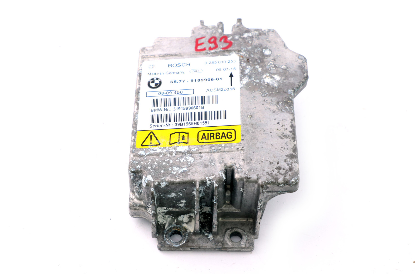 BMW 1 3 Series E88 E93 LCI Airbag Control Unit Module ECU 9189906