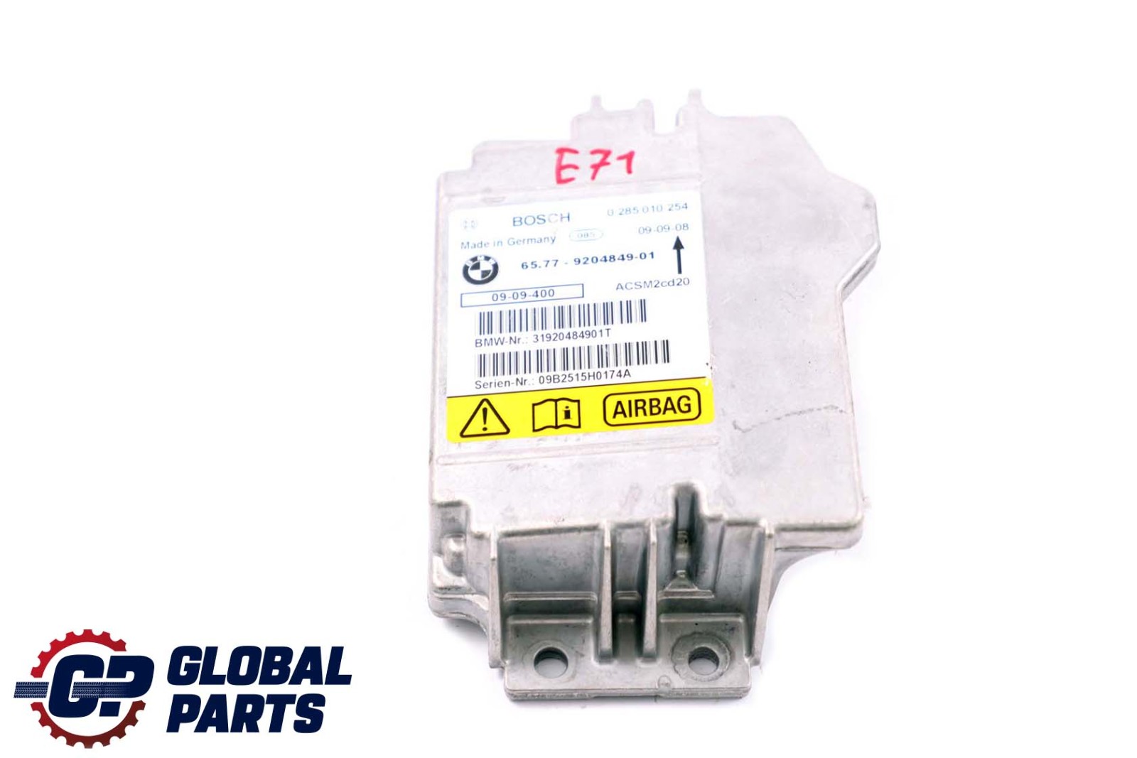 BMW X5 X6 Series E70 E71 Module de controle d'Airbag ECU Unit 9204849