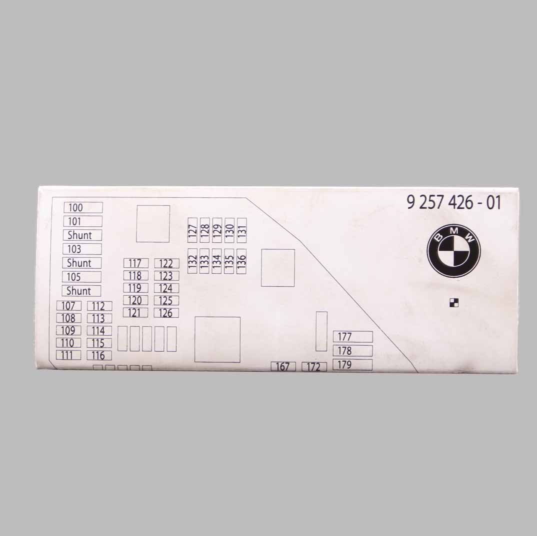 BMW F10 F11 F12 Diagramme regroupement des boîtes fusibles de la carte 9238195