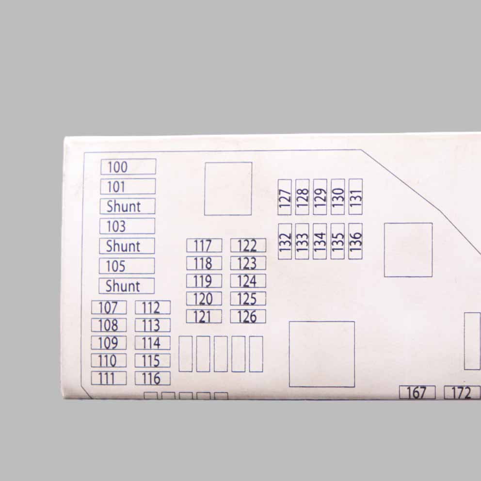 BMW F10 F11 F12 Diagramme regroupement des boîtes fusibles de la carte 9238195