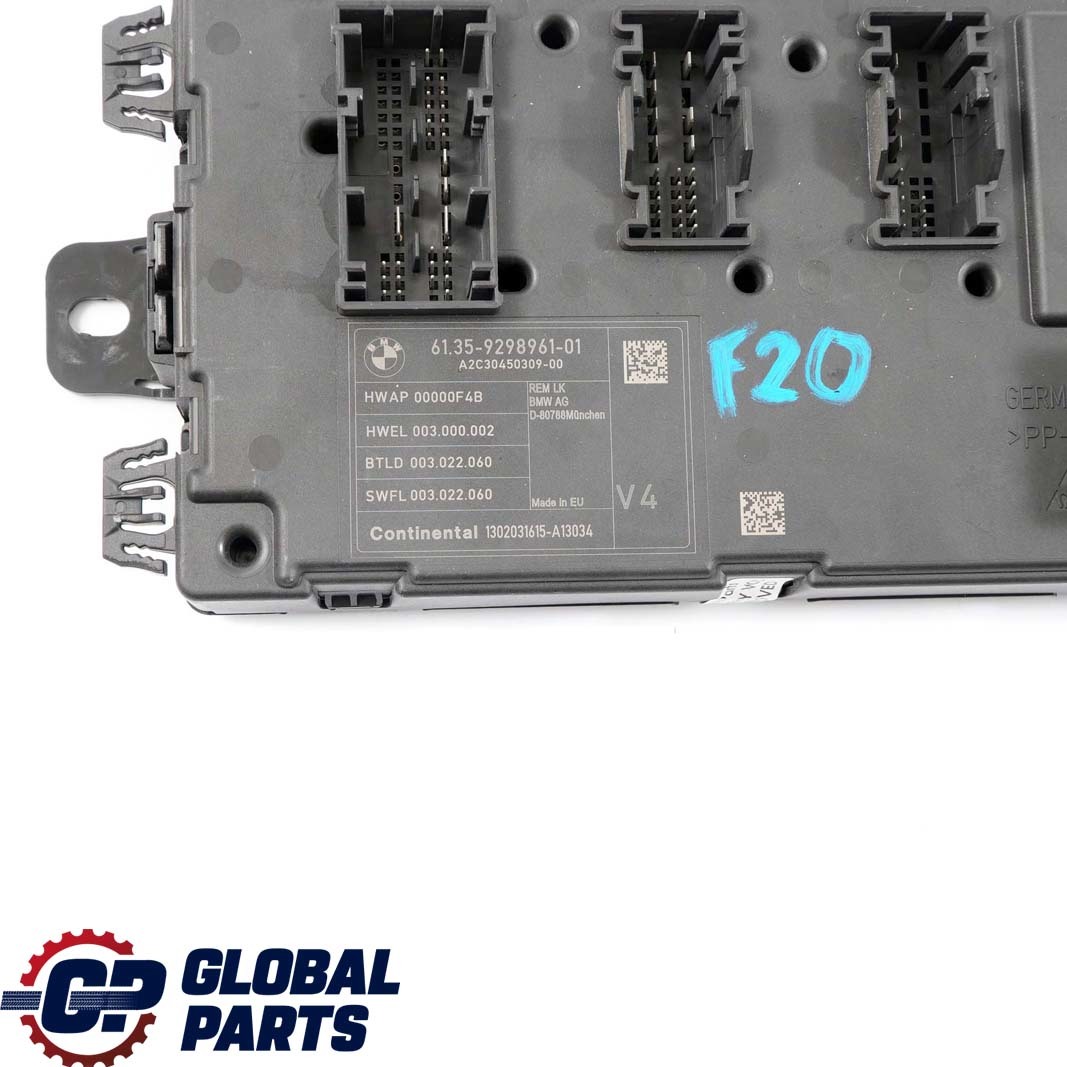 BMW 1 3 4 Series F20 F21 F30 F31 F32 Body Control Unit Module REM 9298961