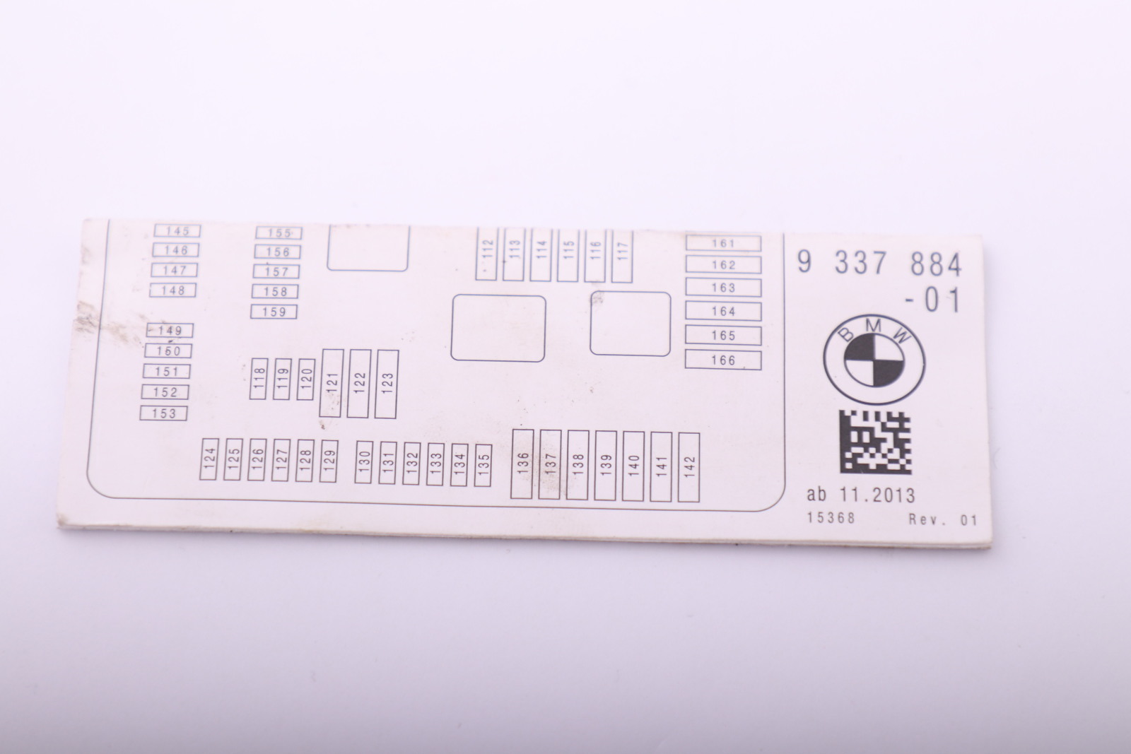 BMW F20 F21 F30 F80 Fuse Distribution Box Map Grouping 9337884