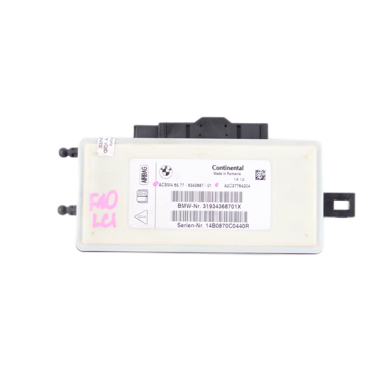 BMW F01 LCI F07 F10 F11 F25 Safety Control Unit Air Module Bag ECU 9343687