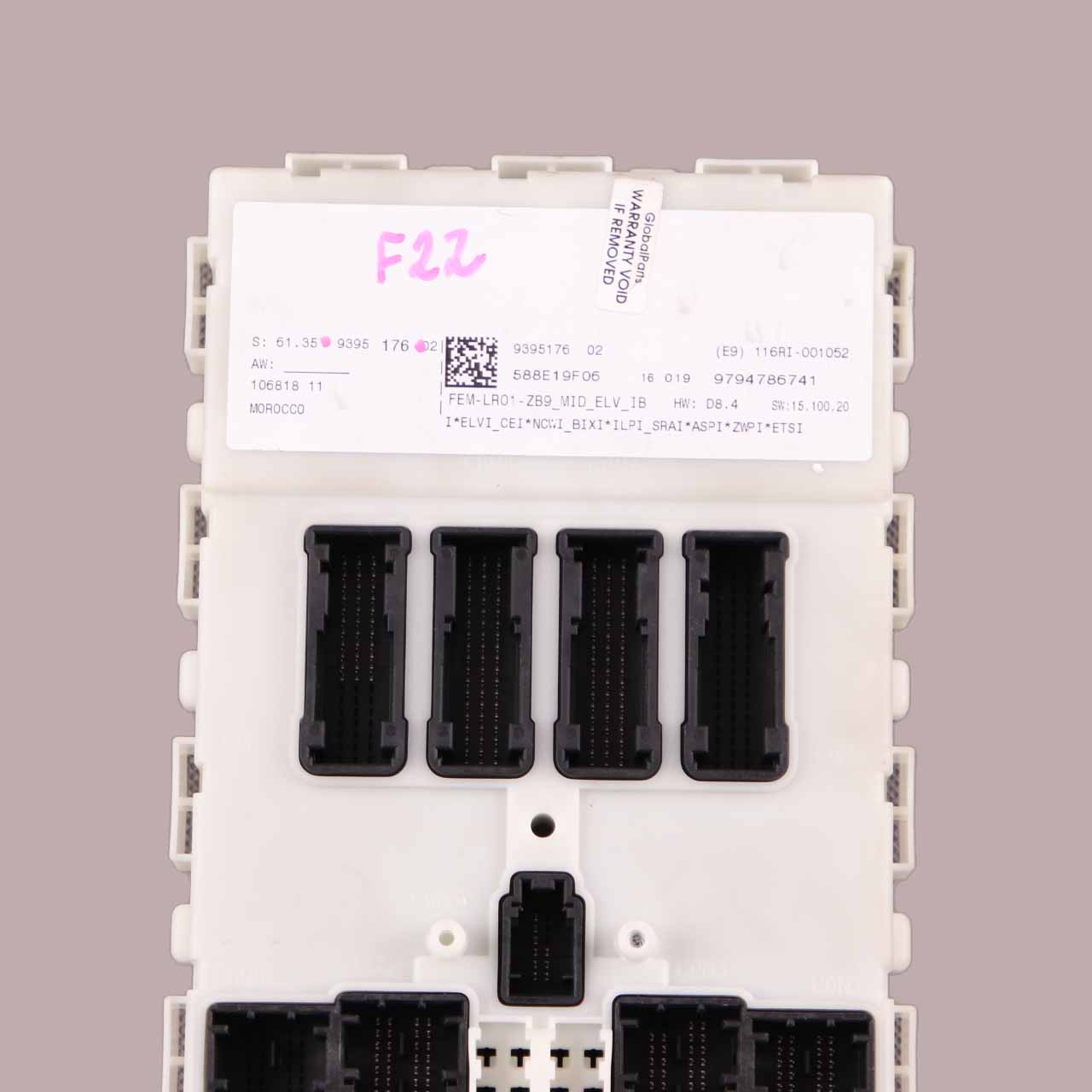 FEM Module BMW F20 F22 F30 F32 ECU Control Unit Fuse Box 9395176