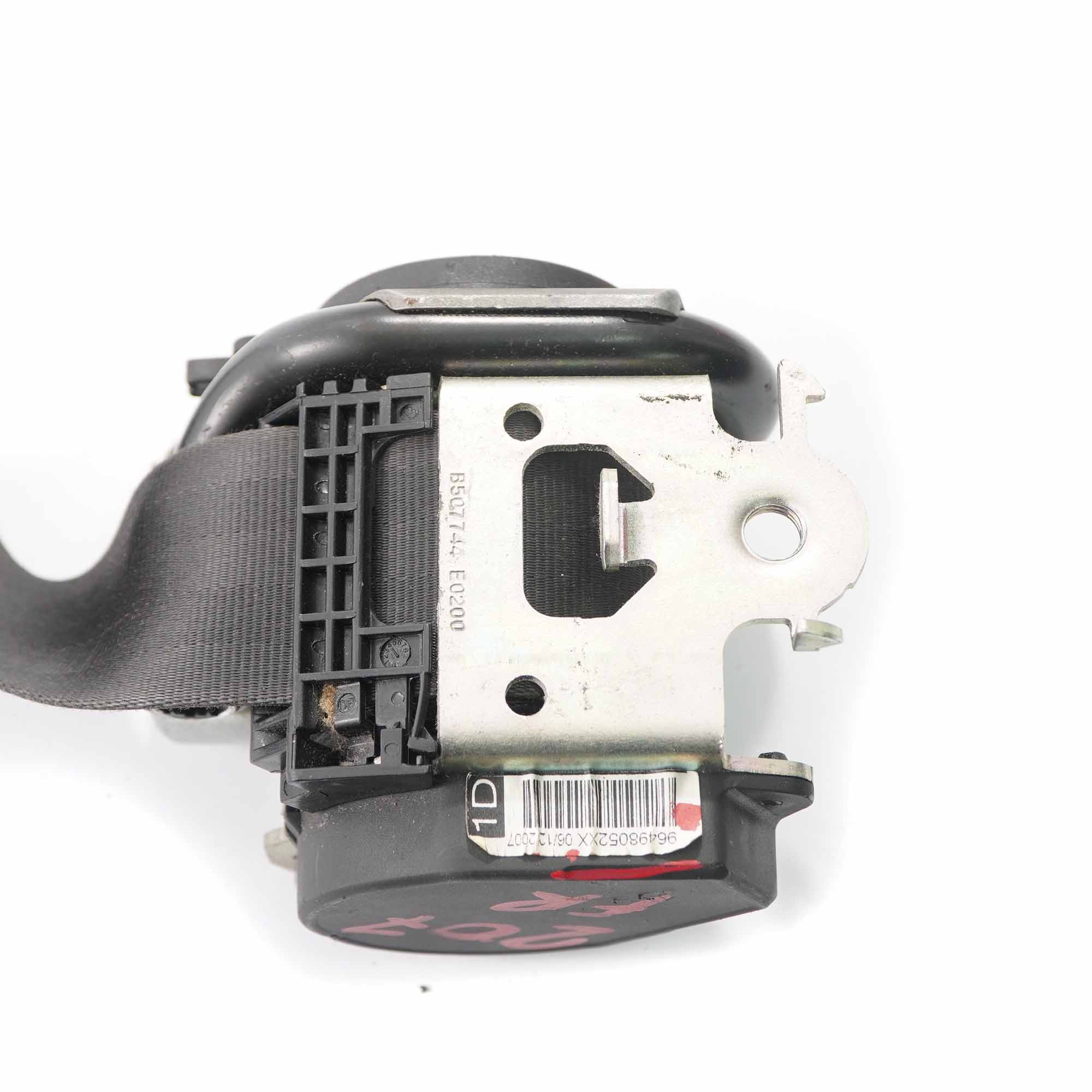 Peugeot 207 Ceinture de sécurité avant droite Noir 96498052XX