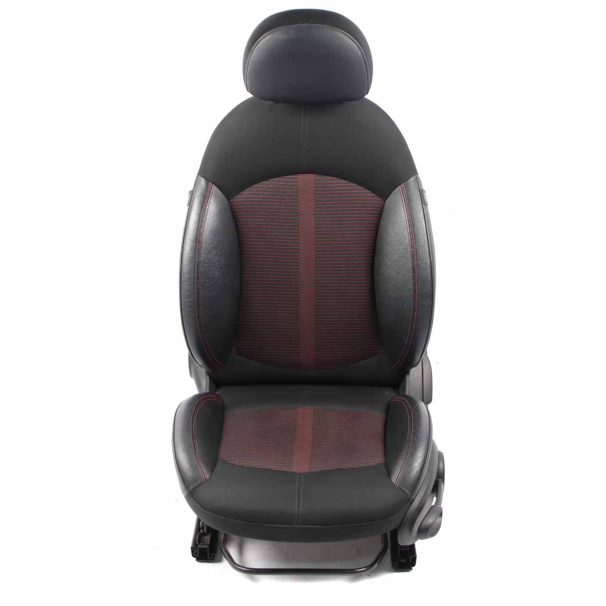 Front Seat Mini R60 Countryman Left N/S Sport Cloth Leather Parallel Lines Red