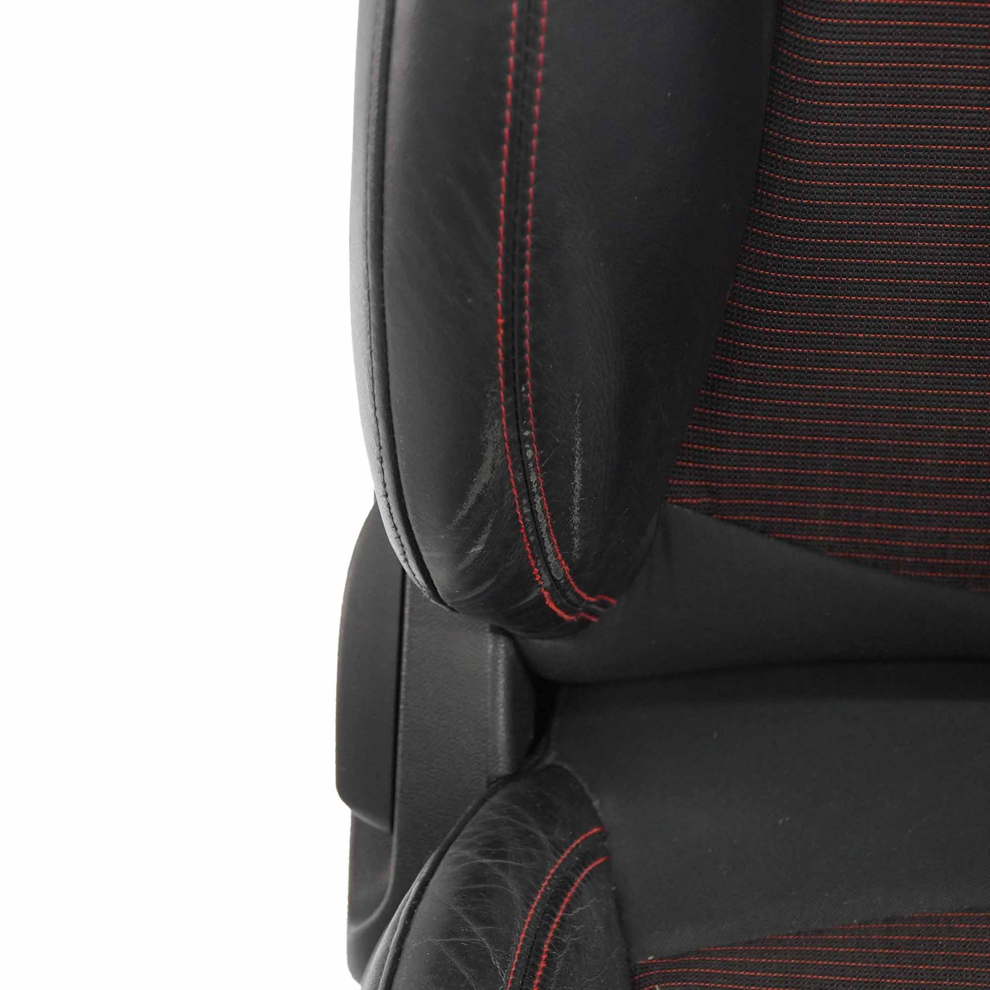 Front Seat MINI R60 Countryman Right O/S Sport Cloth Leather Parallel Lines Red