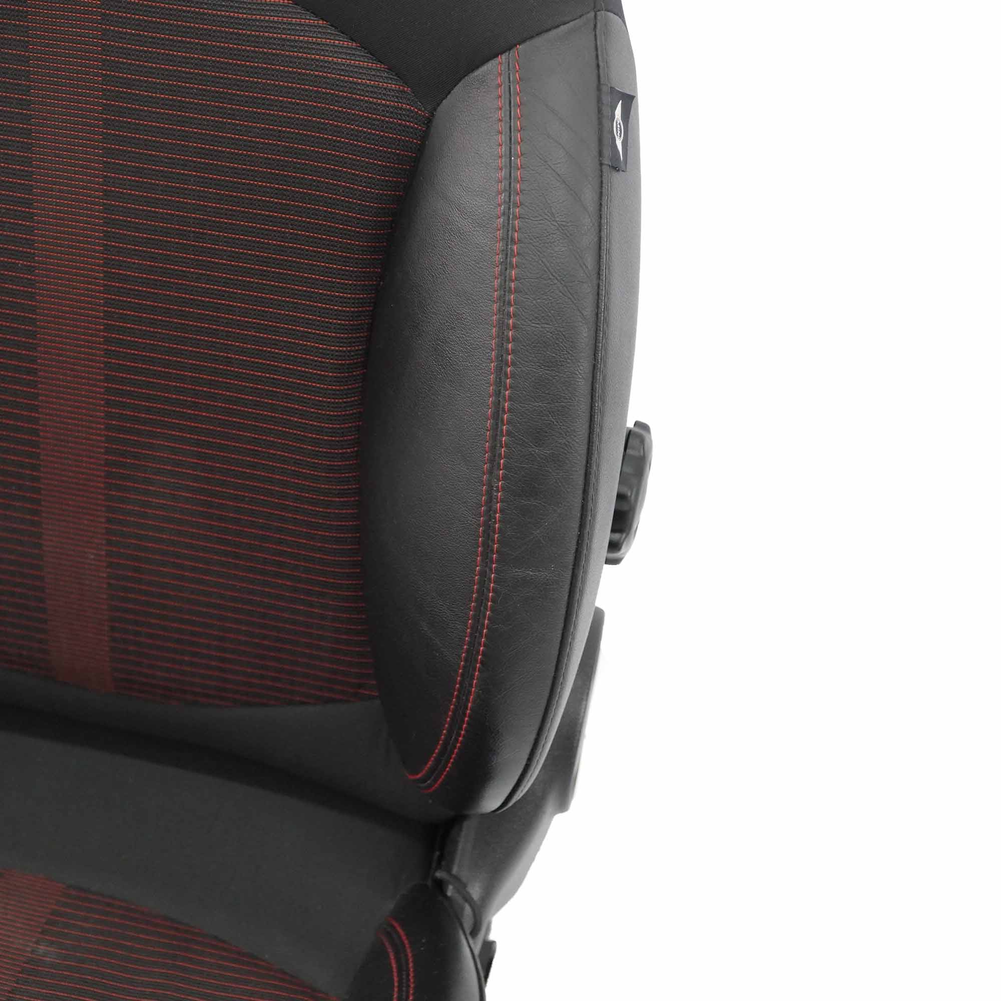 Front Seat MINI R60 Countryman Right O/S Sport Cloth Leather Parallel Lines Red