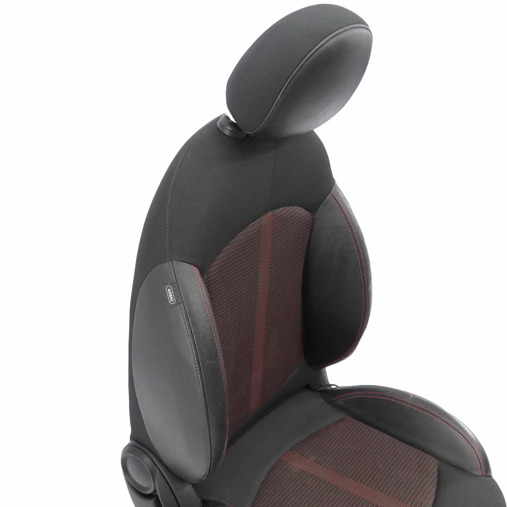 Front Seat MINI R60 Countryman Right O/S Sport Cloth Leather Parallel Lines Red