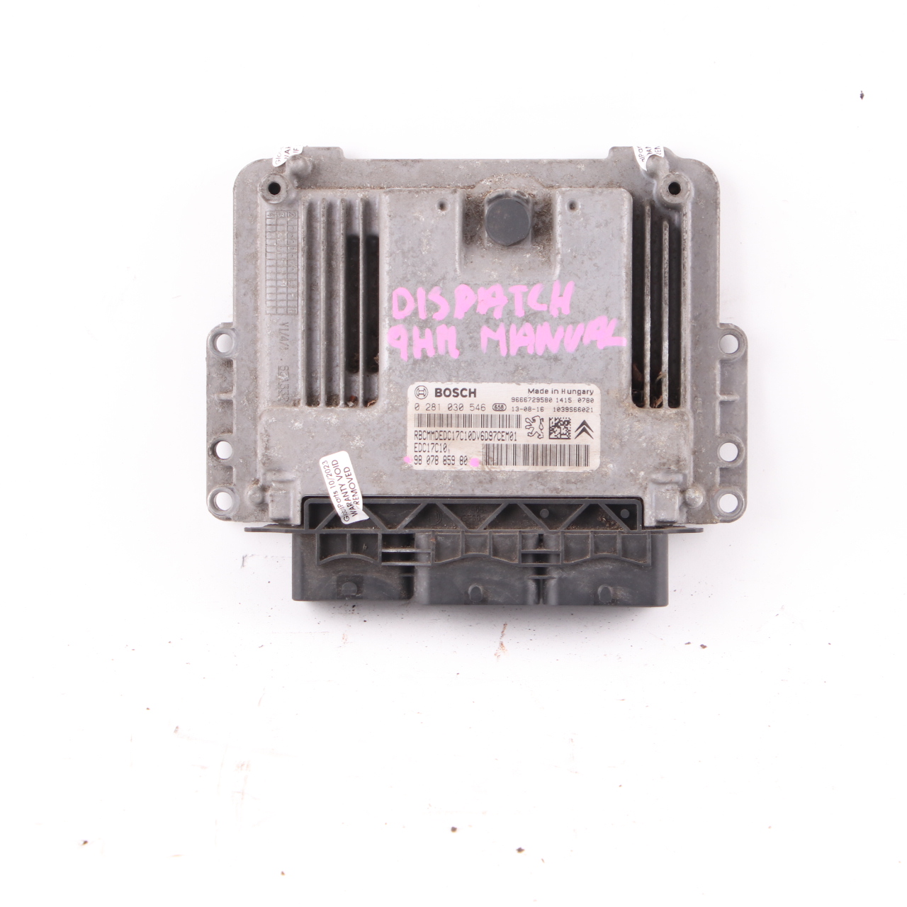 Citroen Dispatch Jumpy III 9HM DV6UC 1.6 Diesel Module moteur ECU 9807885980