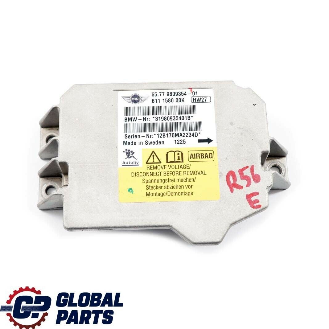 Mini Cooper One R56 R55 R58 R60 R61 Module de commande ECU Airbag 9809354