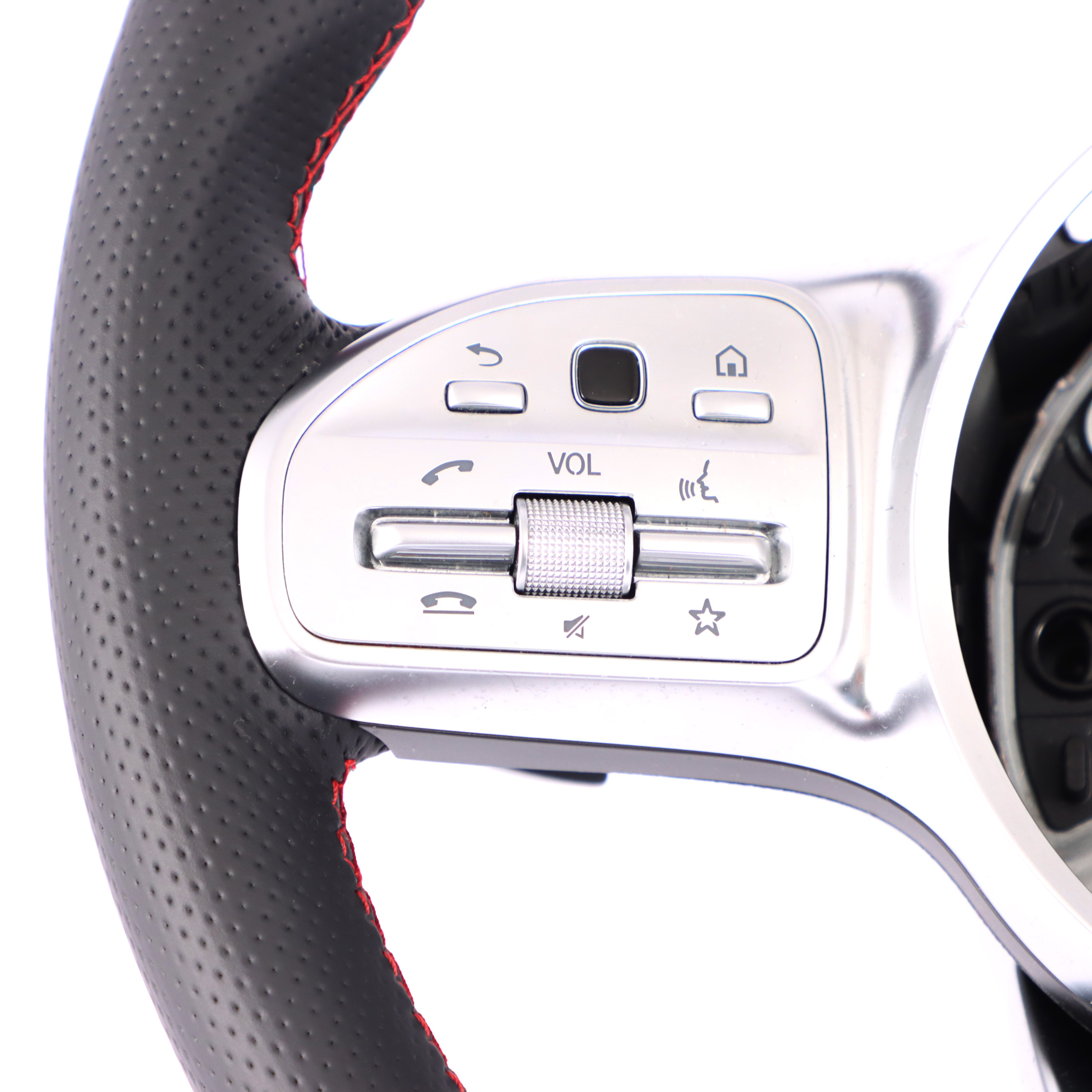 Steering Wheel Mercedes C118 W177 NEW Black Leather Paddle Shift Red Threads