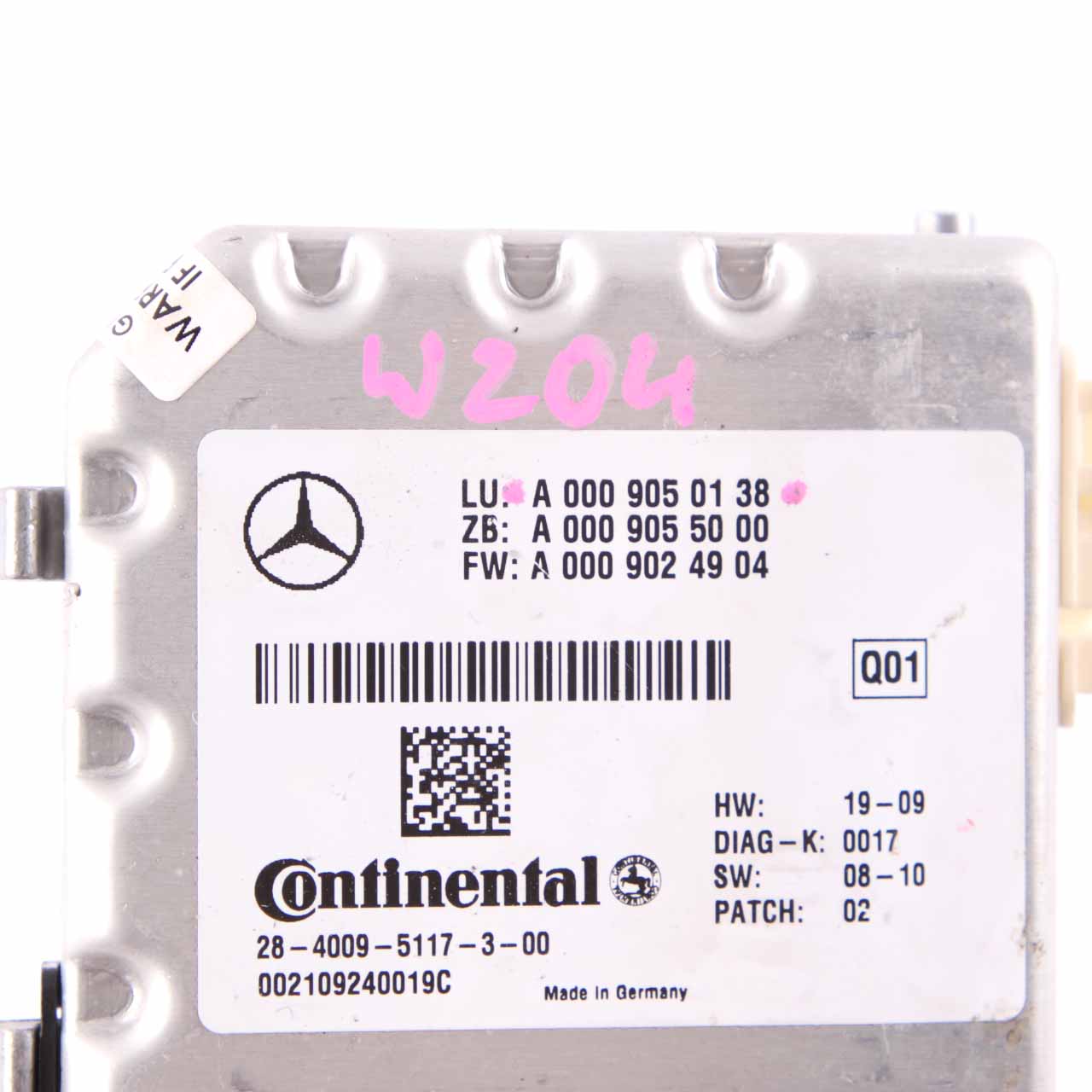 Mercedes W212 Module de contrôle de la caméra pare brise polyvalente A0009050338