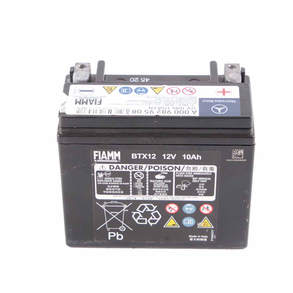 Mercedes W205 W213 10Ah 170A Auxiliary Additional Generator Battery A0009829508