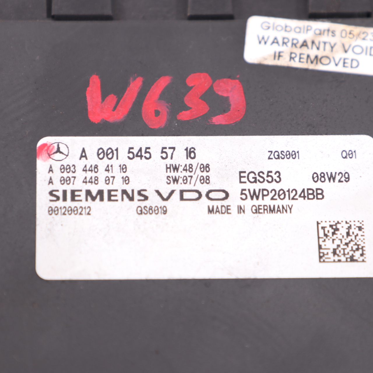 Mercedes Vito W639 Boîte vitesses automatique EGS Unit Module ECU A0015455716