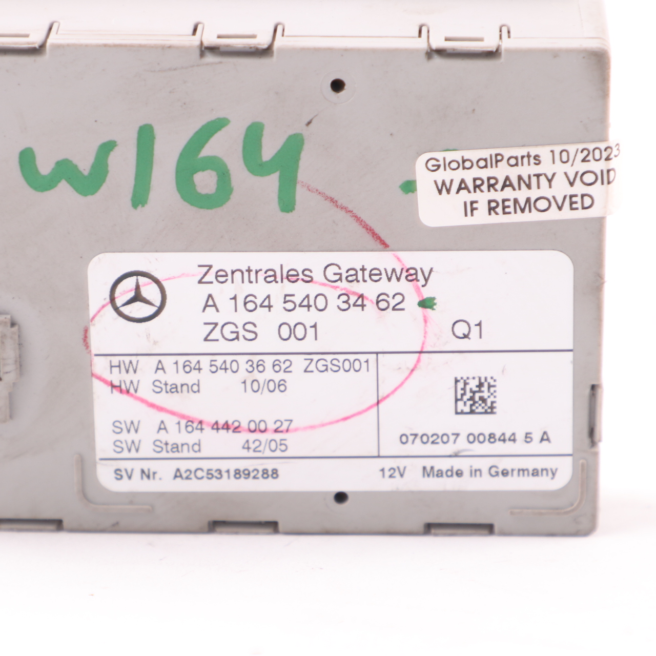 Mercedes W164 Gateway Control Unit Gateway Module ECU A1645403462