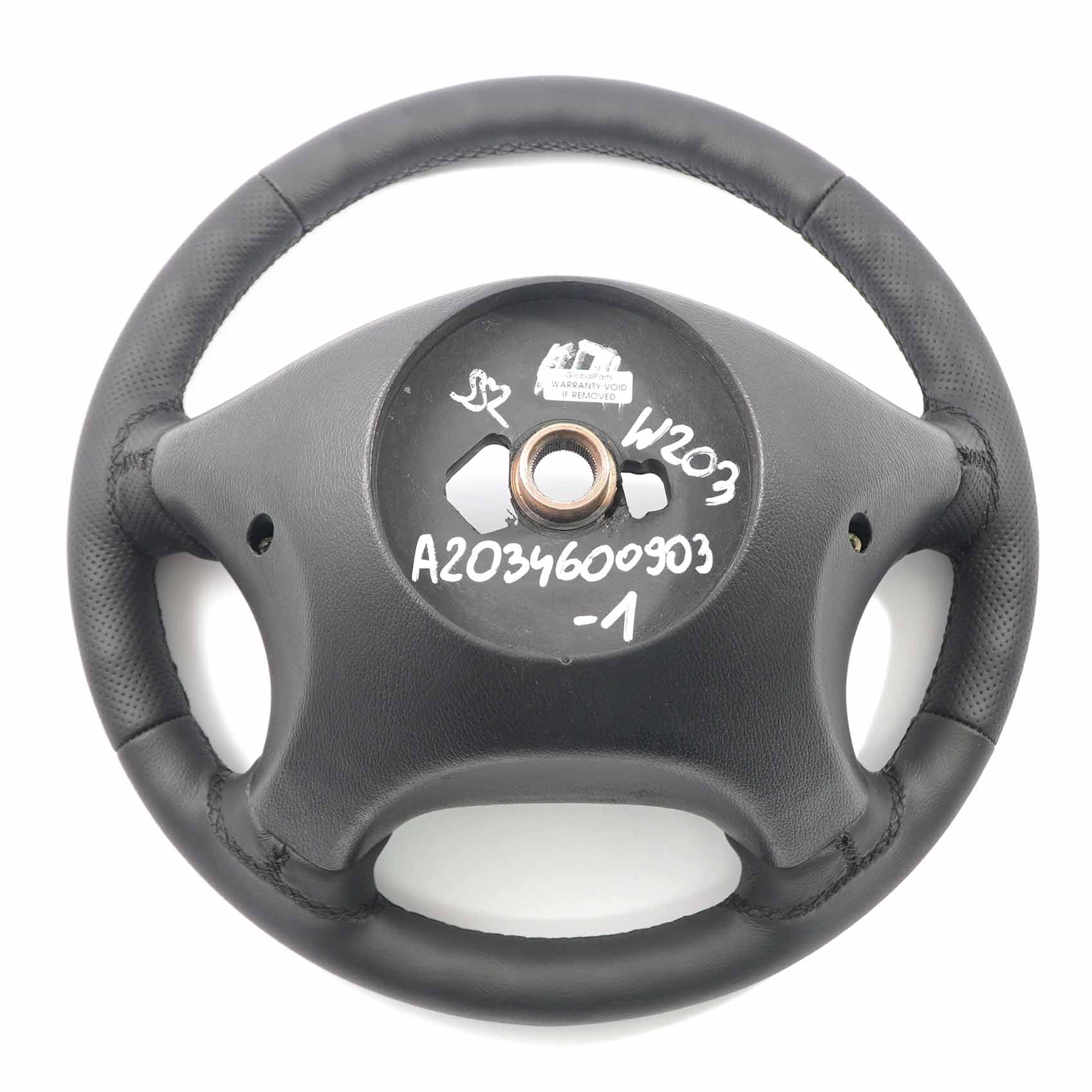 Mercedes W203 S203 NEW Black Leather Steering Wheel with Black Threads