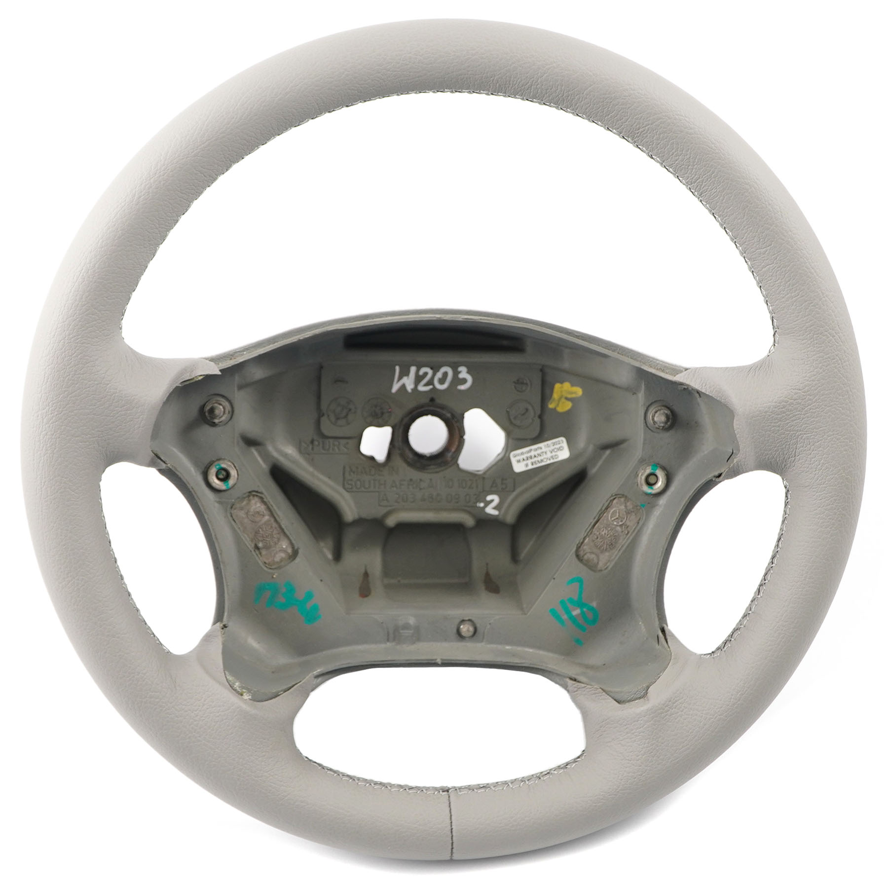 Mercedes W203 NEW Grey Leather Steering Wheel with Grey Threads