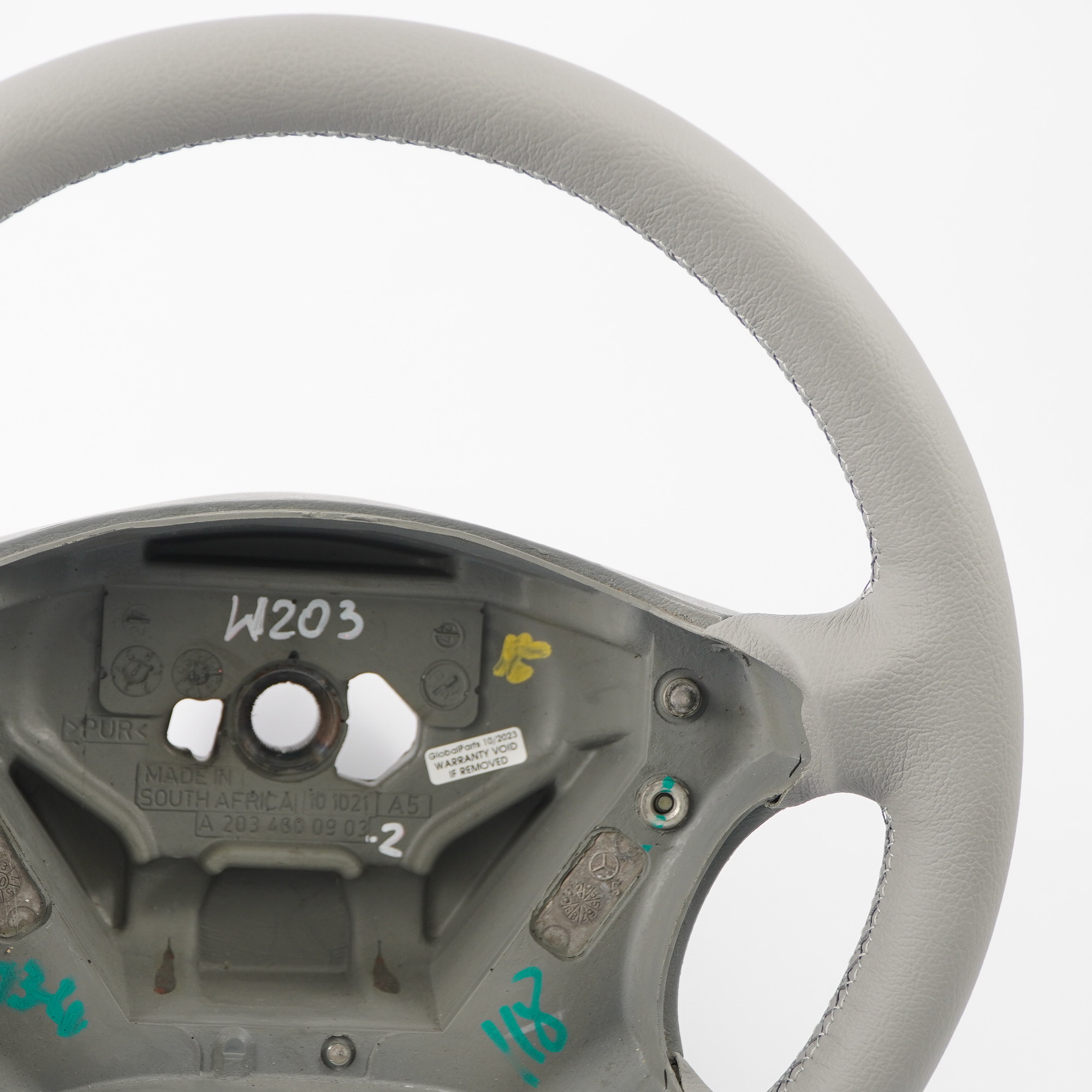 Mercedes W203 NEW Grey Leather Steering Wheel with Grey Threads