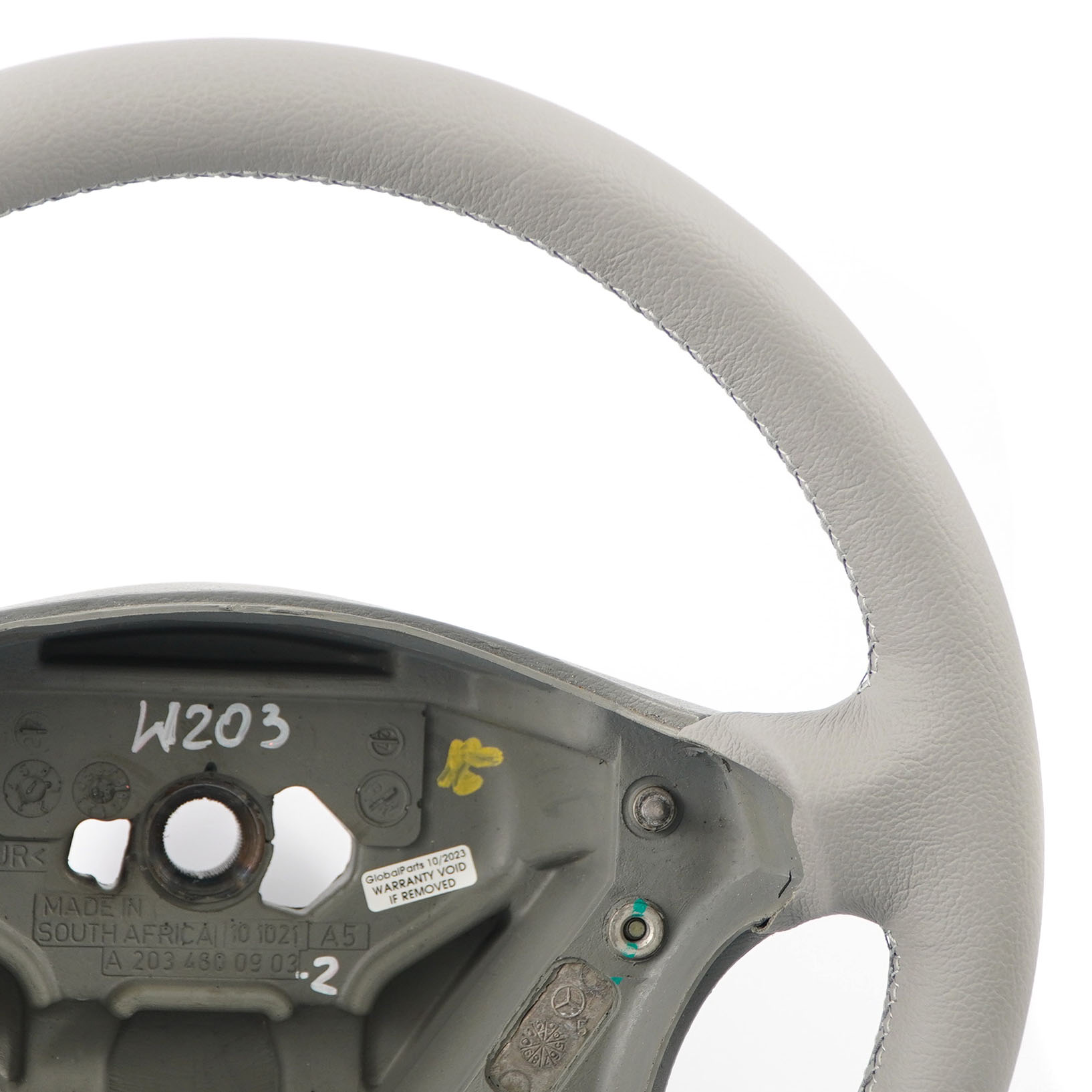 Mercedes W203 NEW Grey Leather Steering Wheel with Grey Threads