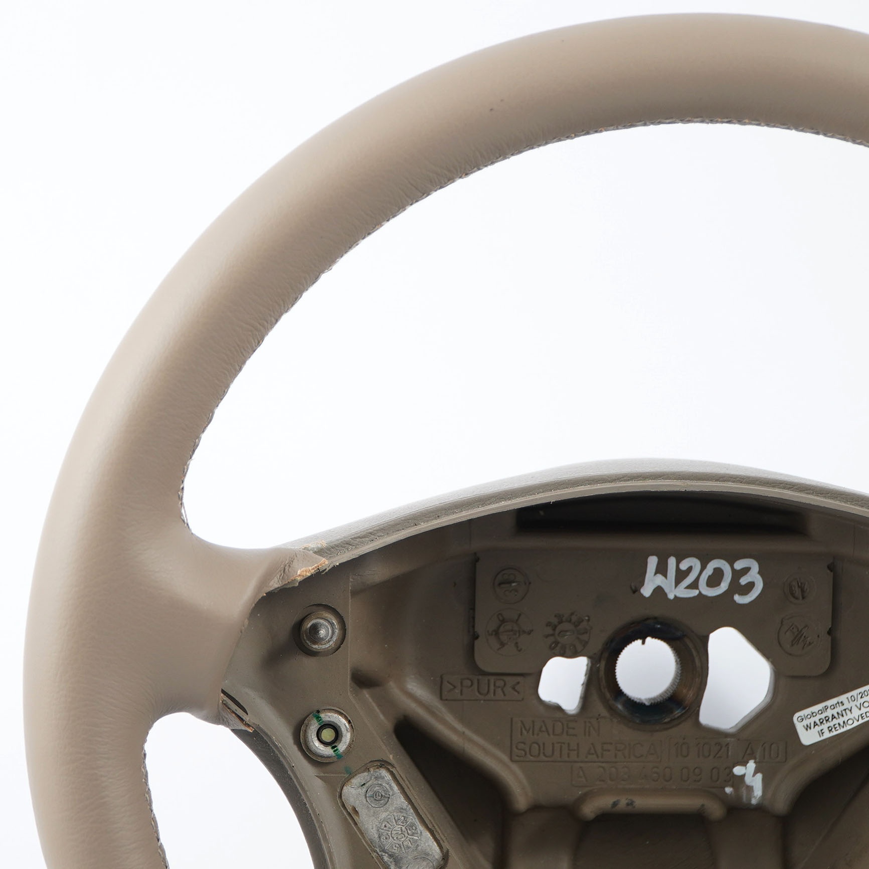 Mercedes W203 S203 NEW Beige Leather Steering Wheel with Beige Threads