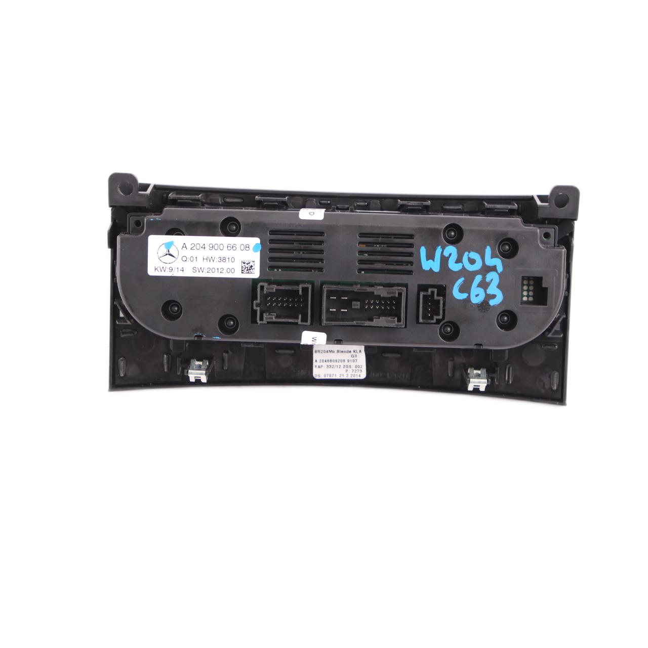 Mercedes W204 Module panneau commande de l'unité de climatisation A2049006608