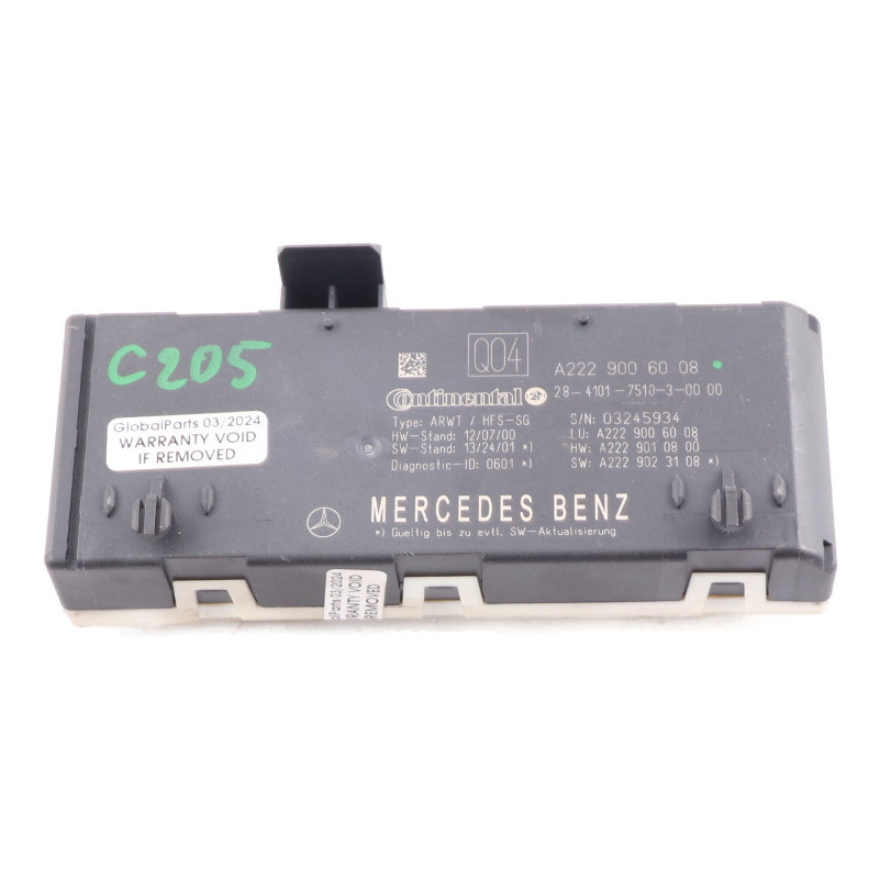 Mercedes W205 W217 W222 Tailgate Trunk Control Module Unit A2229006008