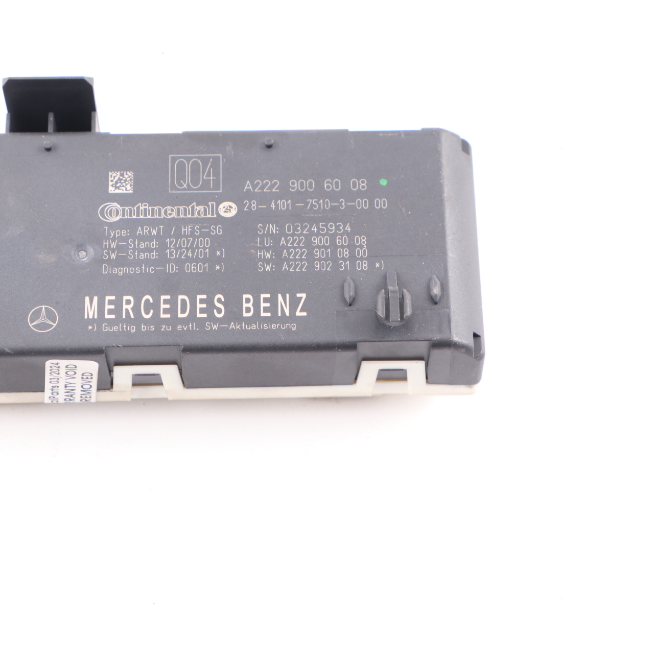 Mercedes W205 W217 W222 Tailgate Trunk Control Module Unit A2229006008