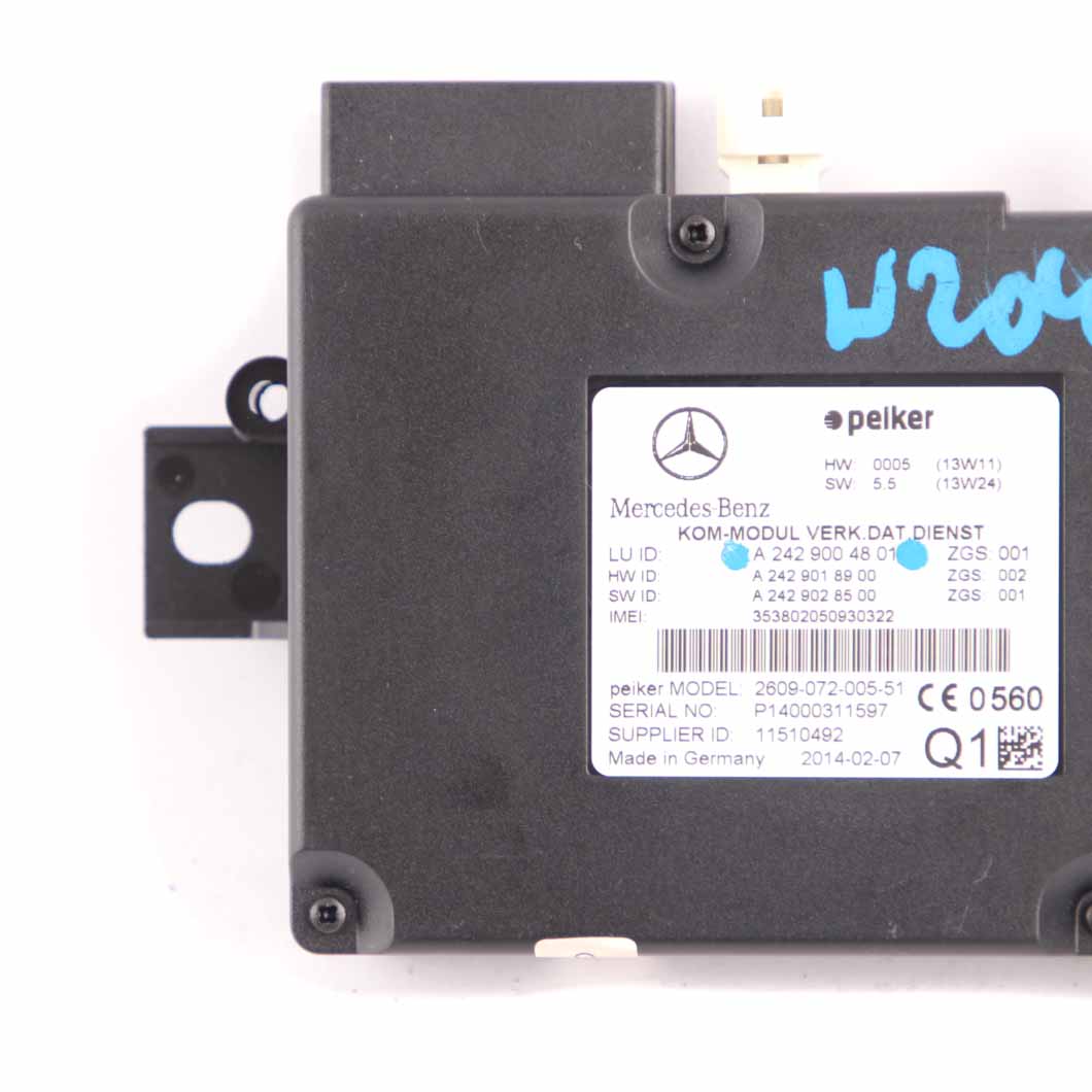 Mercedes W176 W204 W212 Telematics Module Contrôle Communication A2429004801