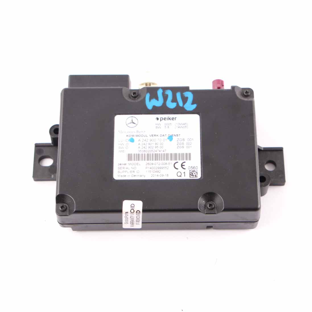 Mercedes W176 W204 W212 Telematics Communication Control Unit Module A2429007001