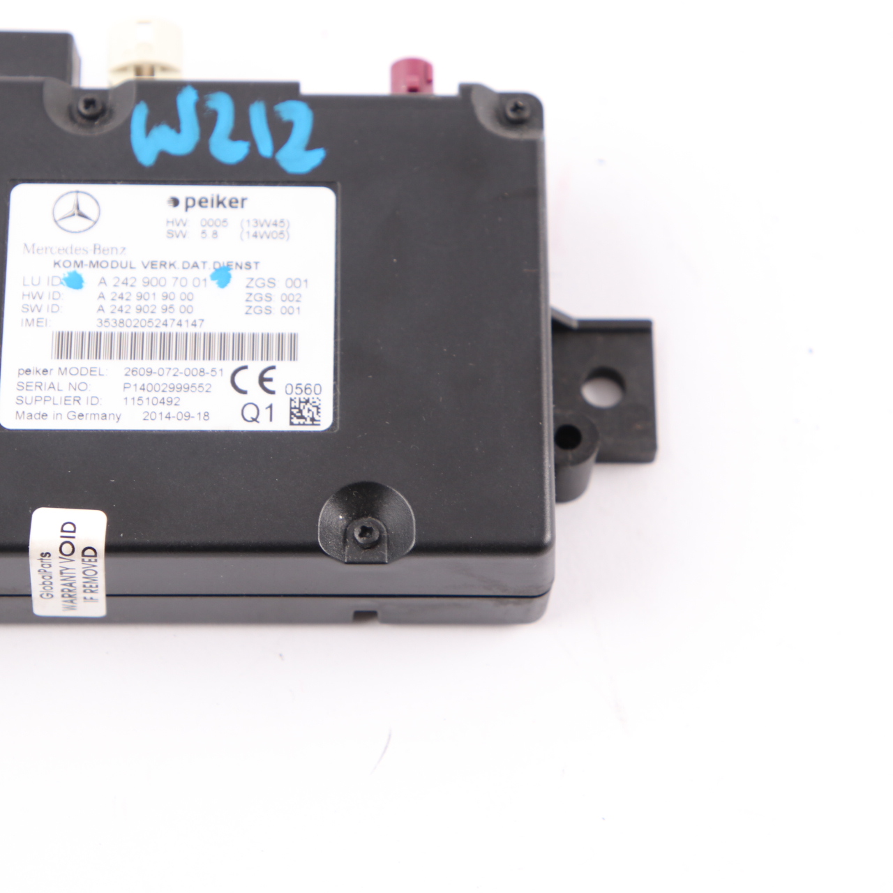 Mercedes W176 W204 W212 Telematics Communication Control Unit Module A2429007001