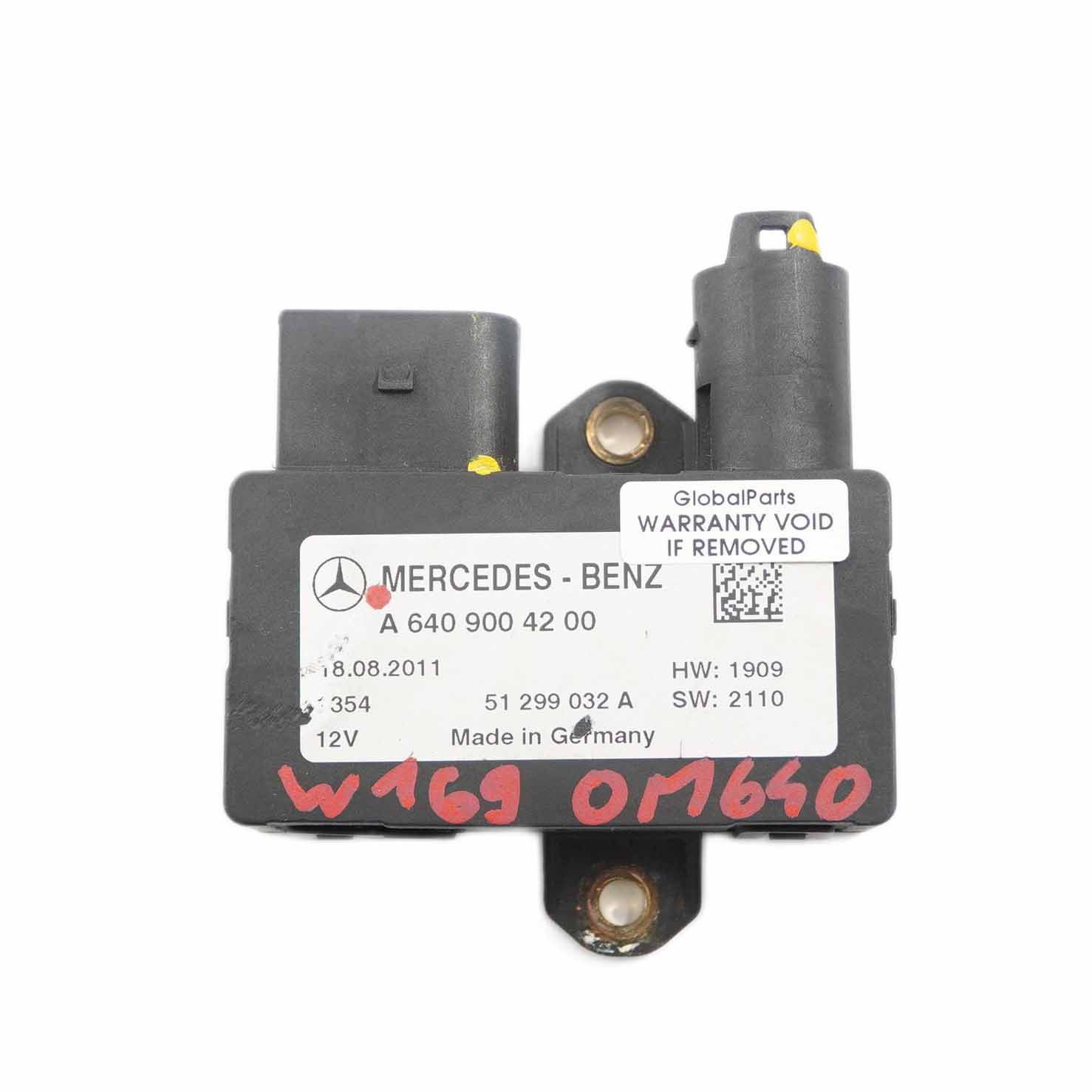 Mercedes W169 Module Relais Bougie Préchauffage OM640 Moteur Diesel A6409004200