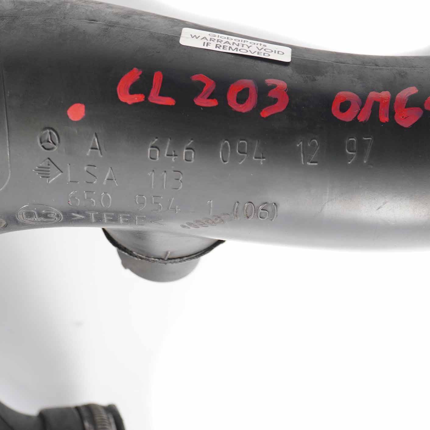 Mercedes CL203 OM646 Diesel Tube d'admission d'air Tuyau d'admission A6460941297