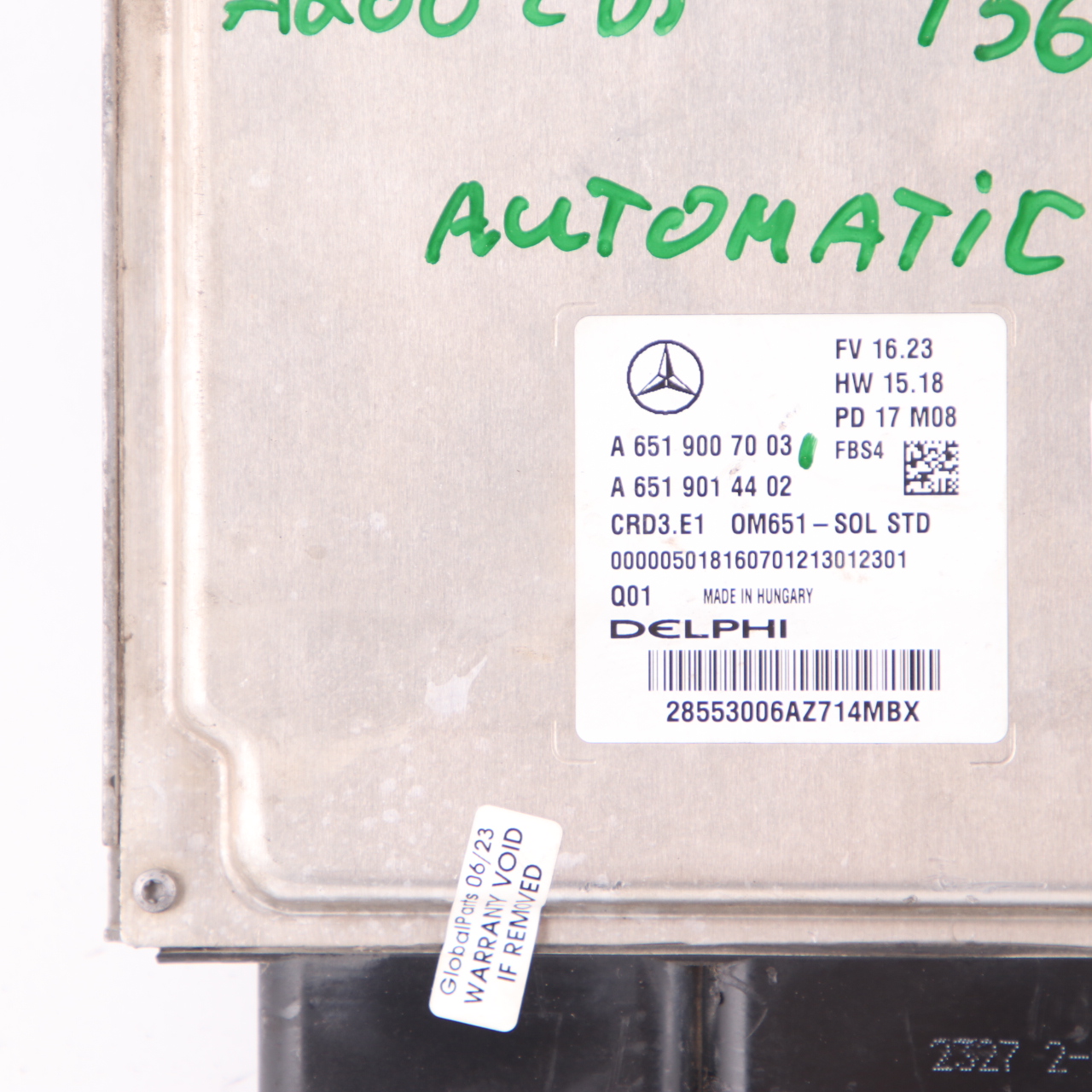 Mercedes W176 A200 CDI OM651 136HP Engine Module ECU Unit A6519007003 Automatic