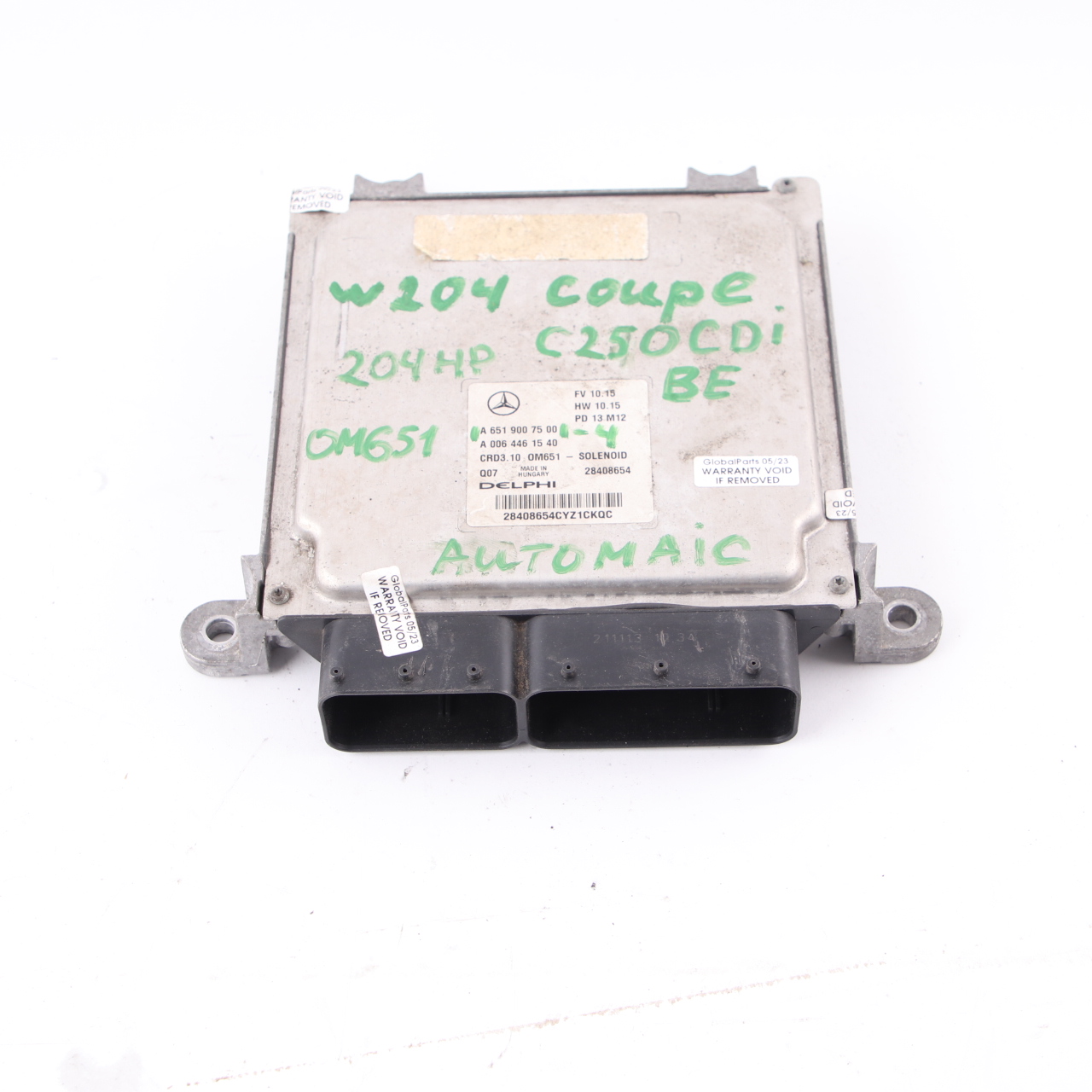 Mercedes W204 C250 CDI BlueEFFICIENCY OM651.911 Engine ECU A6519007500 Automatic