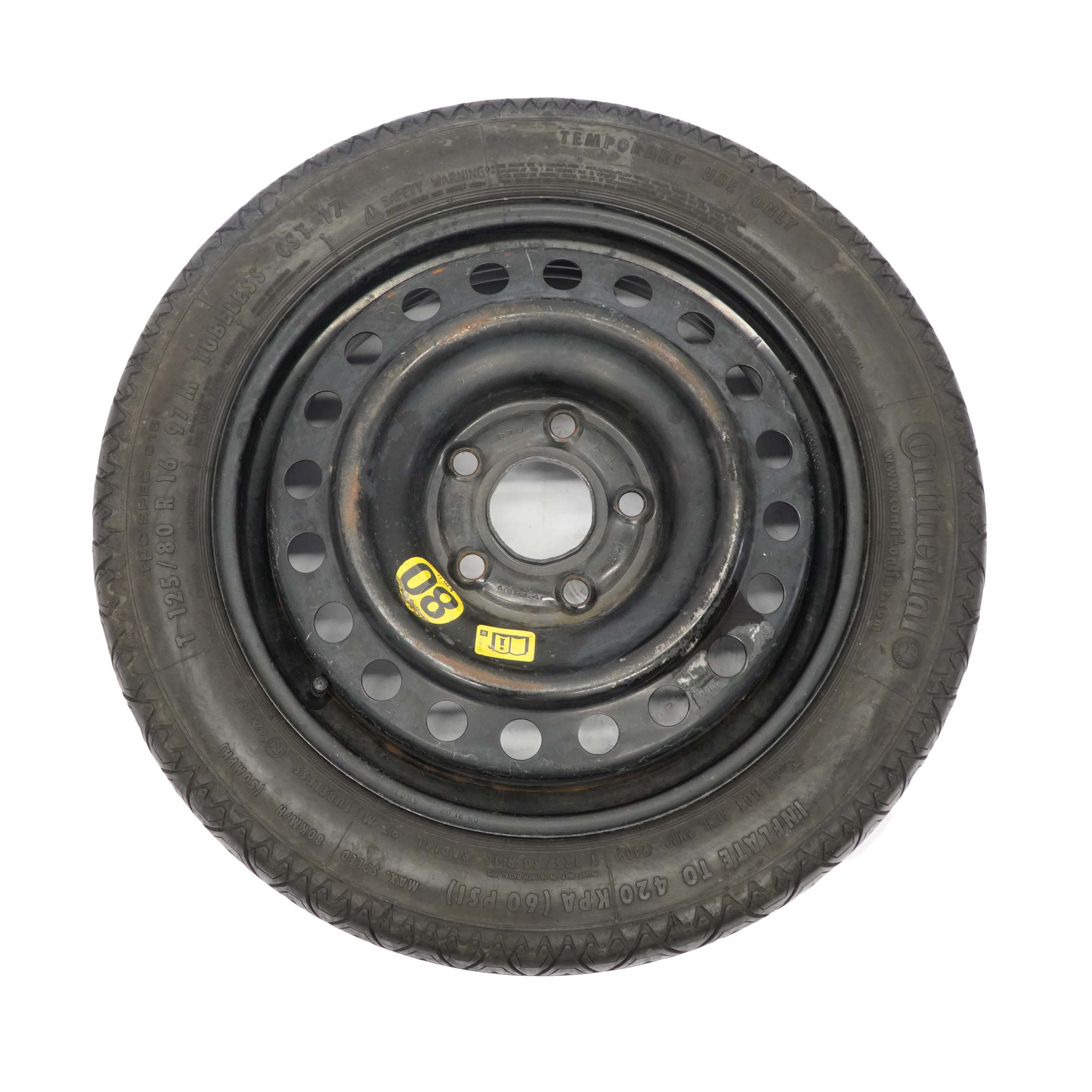 GM General Motors Jante en Acier Roue de Secours 16" 4J ET:41 R16 125/80